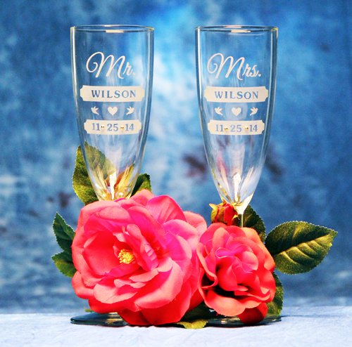 Mr Mrs Toasting Glasses